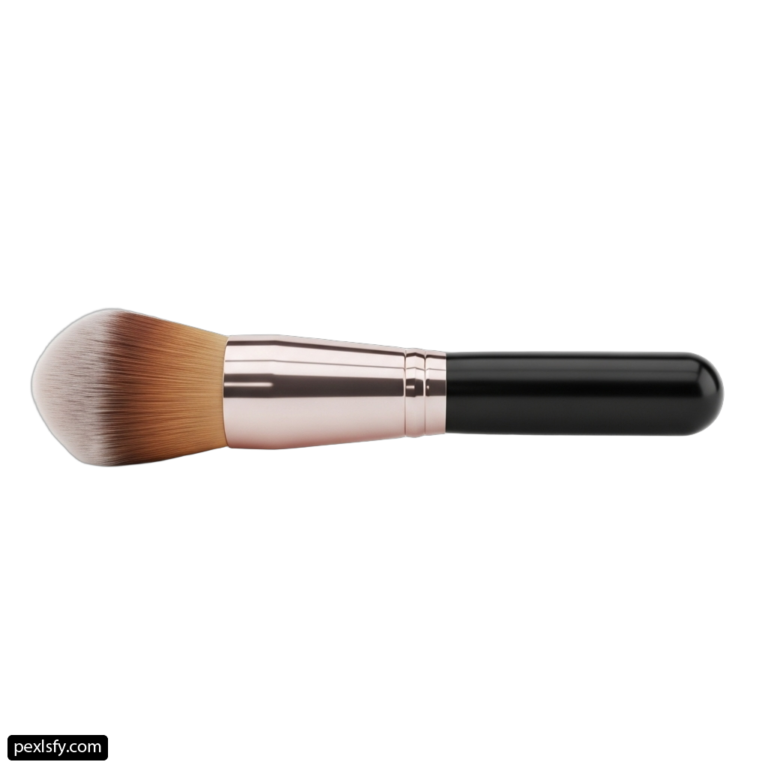 Close up of a makeup brush on a white background png transparent background