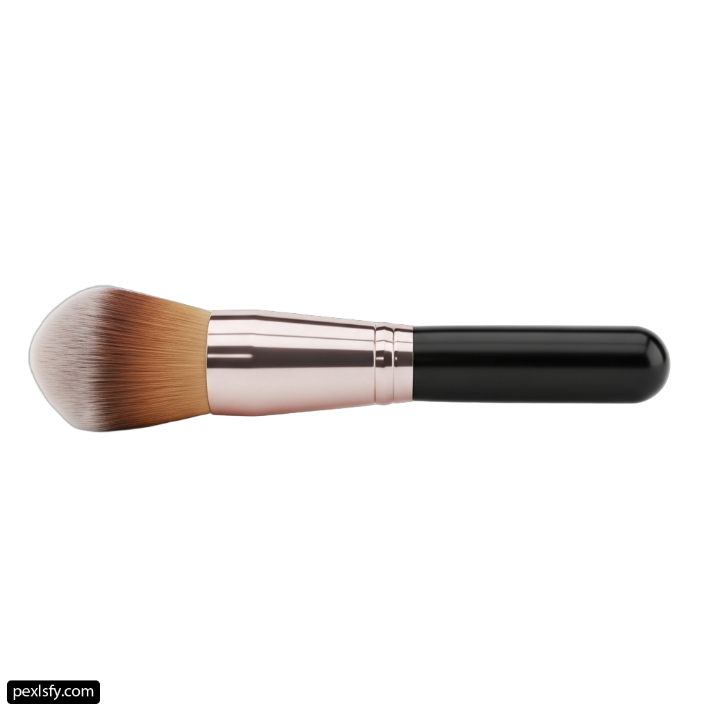 Close up of a makeup brush on a white background png transparent background