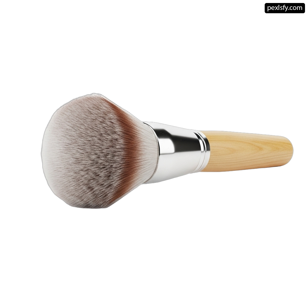 Close up of a makeup brush on a white background png transparent background