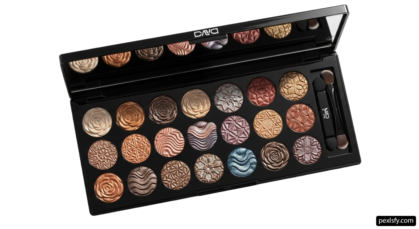 Close up of a makeup palette on a white background png transparent background