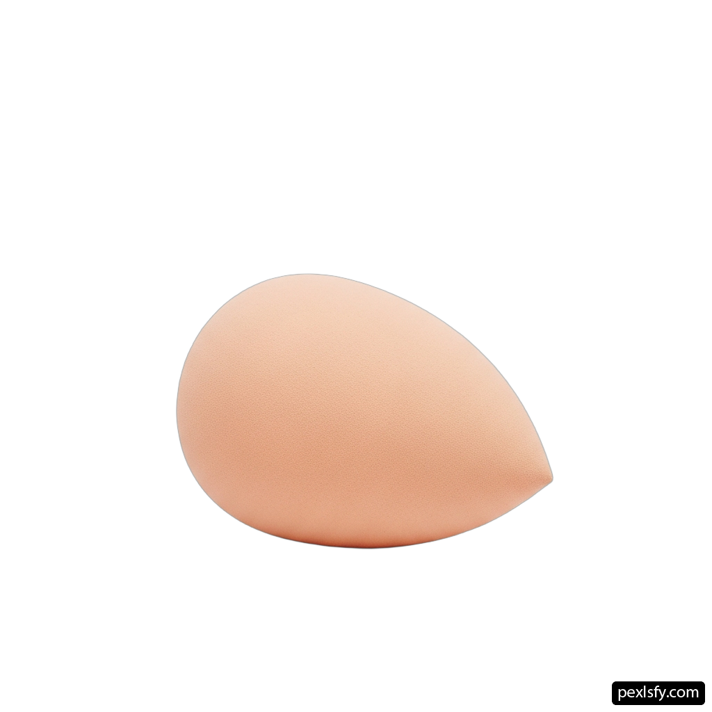 Close up of a makeup sponge on a white background png transparent background