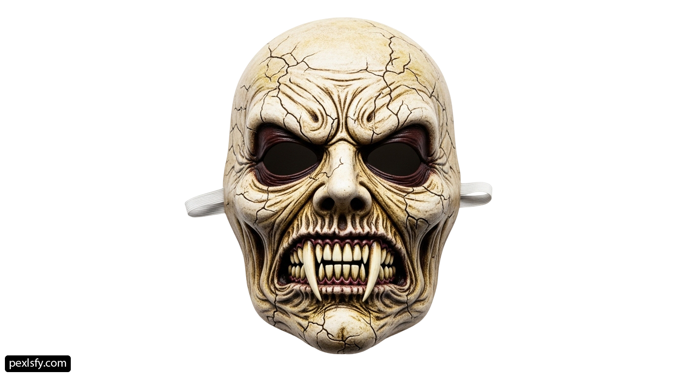 Close up of a mask on a white background png transparent background