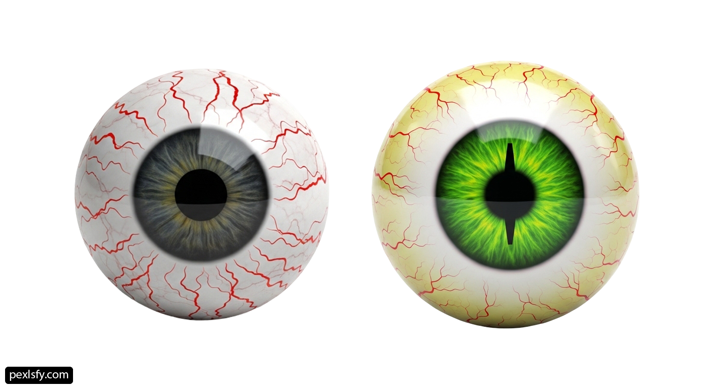 Close up of a pair of green and yellow eyes png transparent background