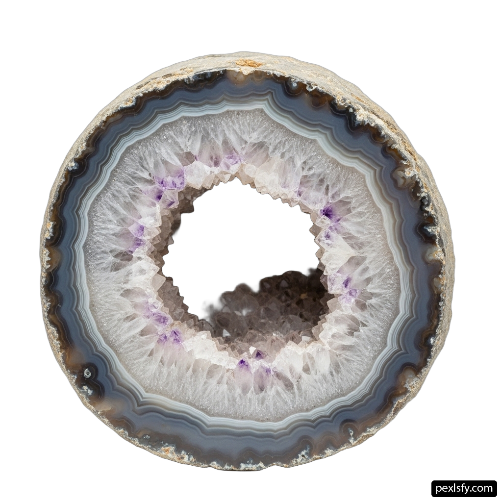 Close up of a piece of agate on a white background png transparent background