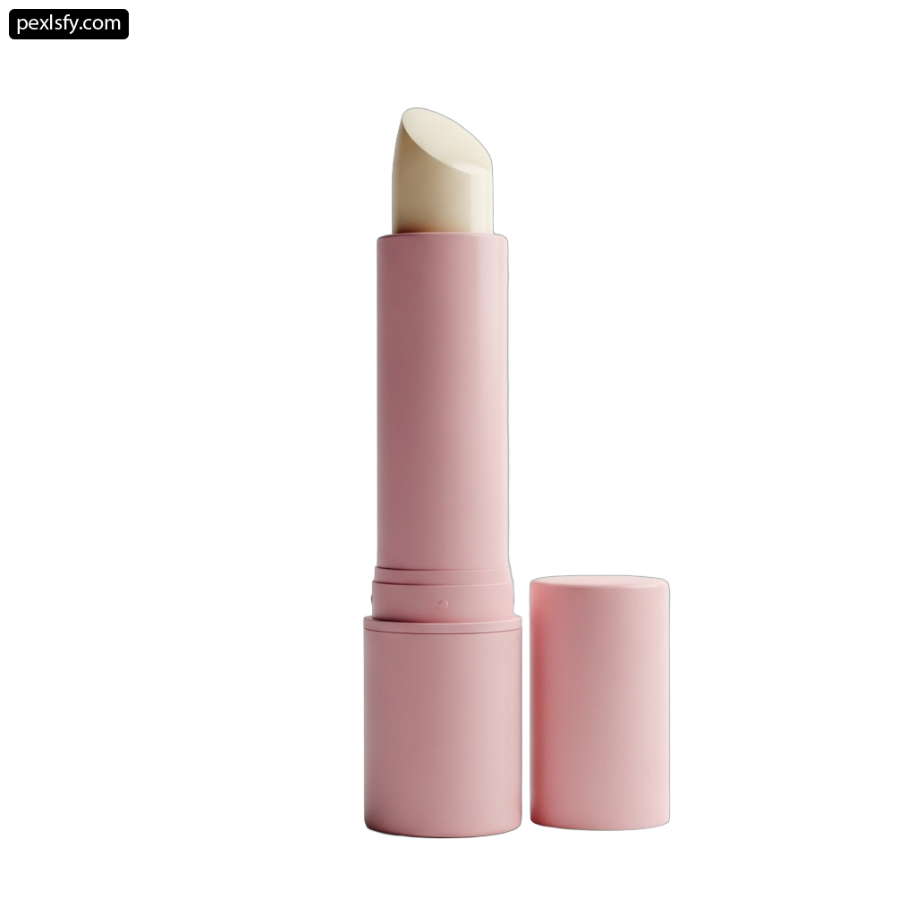 Close up of a pink lipstick on a white background png transparent background