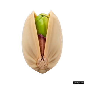 Close up of a pistachio nut on a white background png transparent background