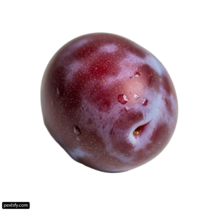 Close up of a plum on a white background png transparent background