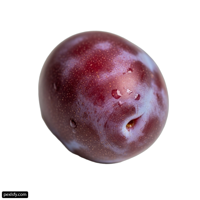 Close up of a plum on a white background png transparent background