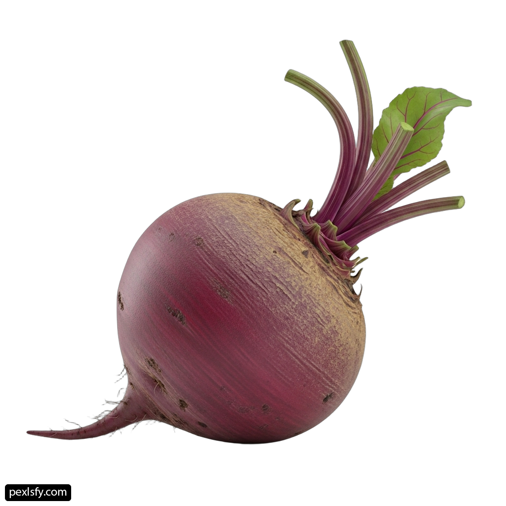 Close up of a purple turnip on a white background png transparent background