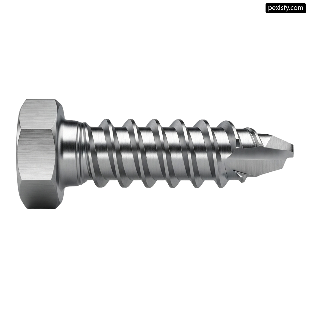 Close up of a screw on a white background png transparent background