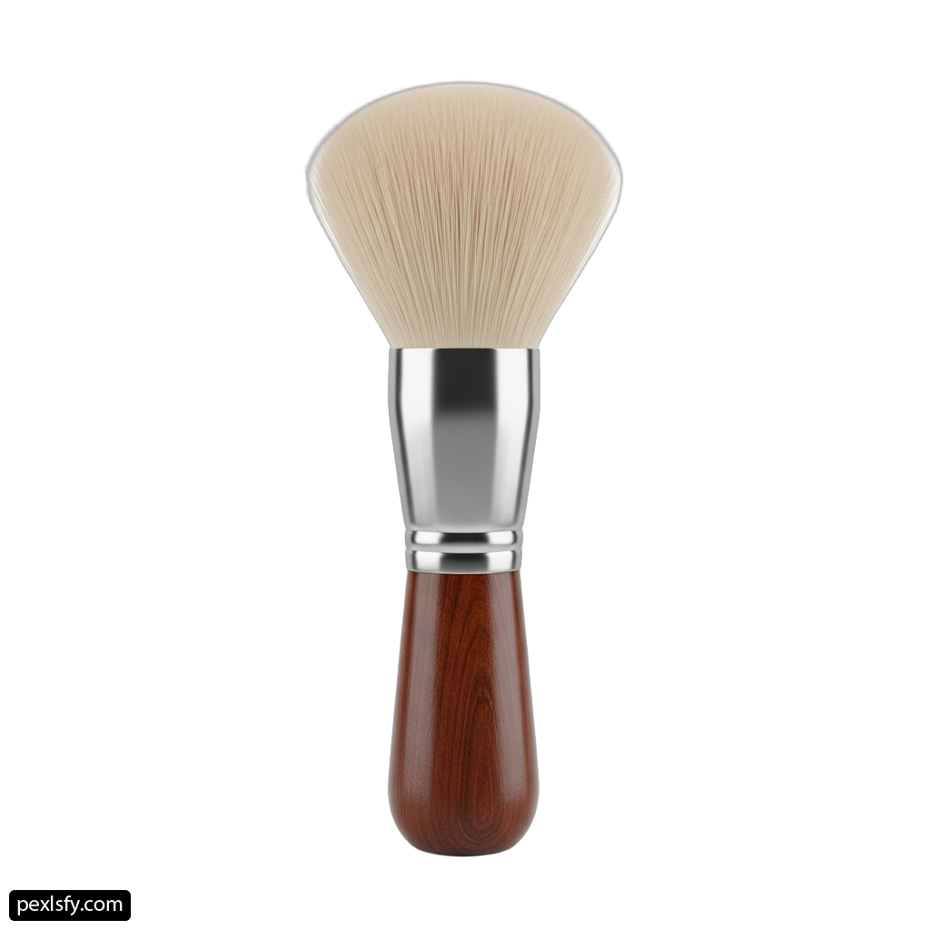 Close up of a shaving brush on a white background png transparent background