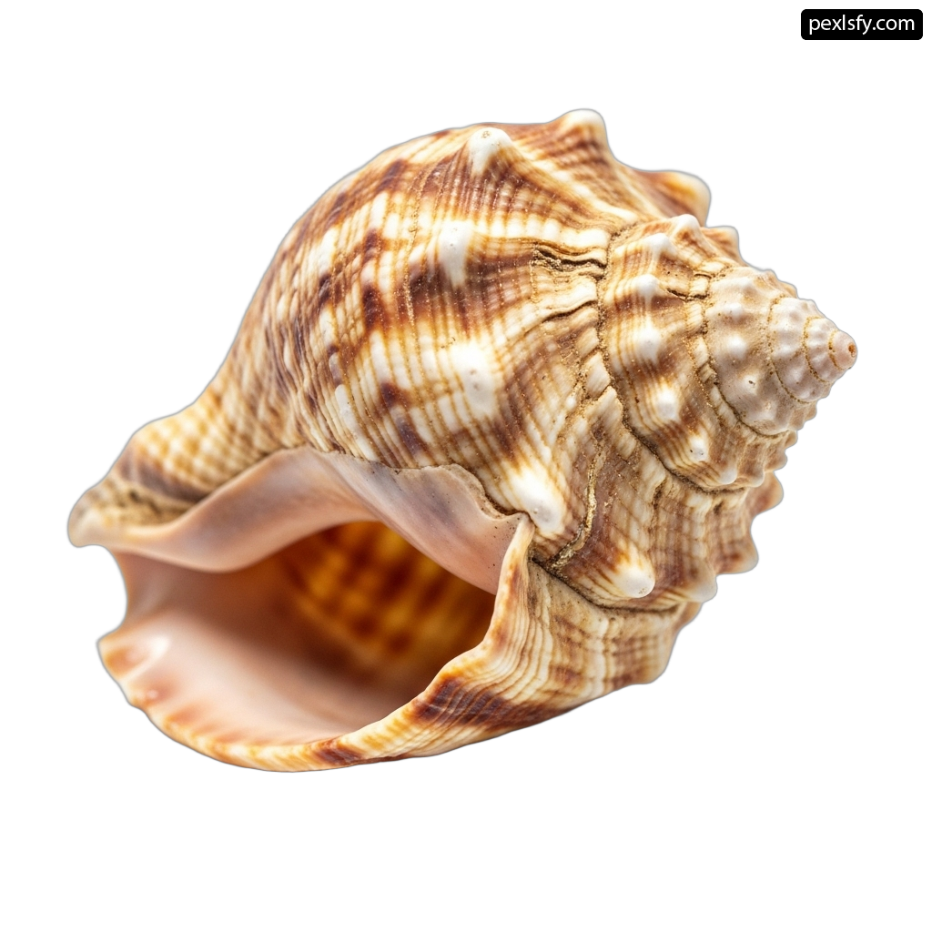 Close up of a shell on a white background png transparent background