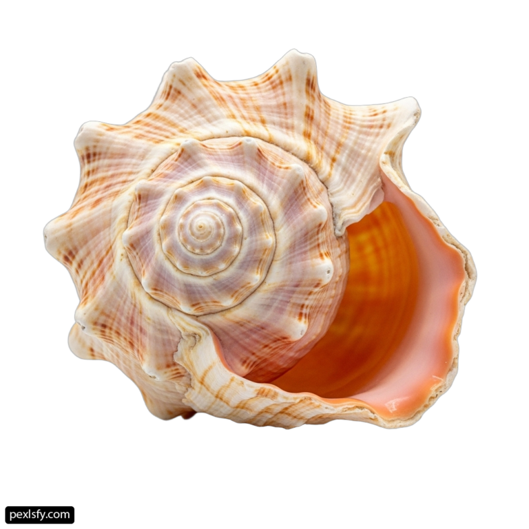 Close up of a shell on a white background png transparent background