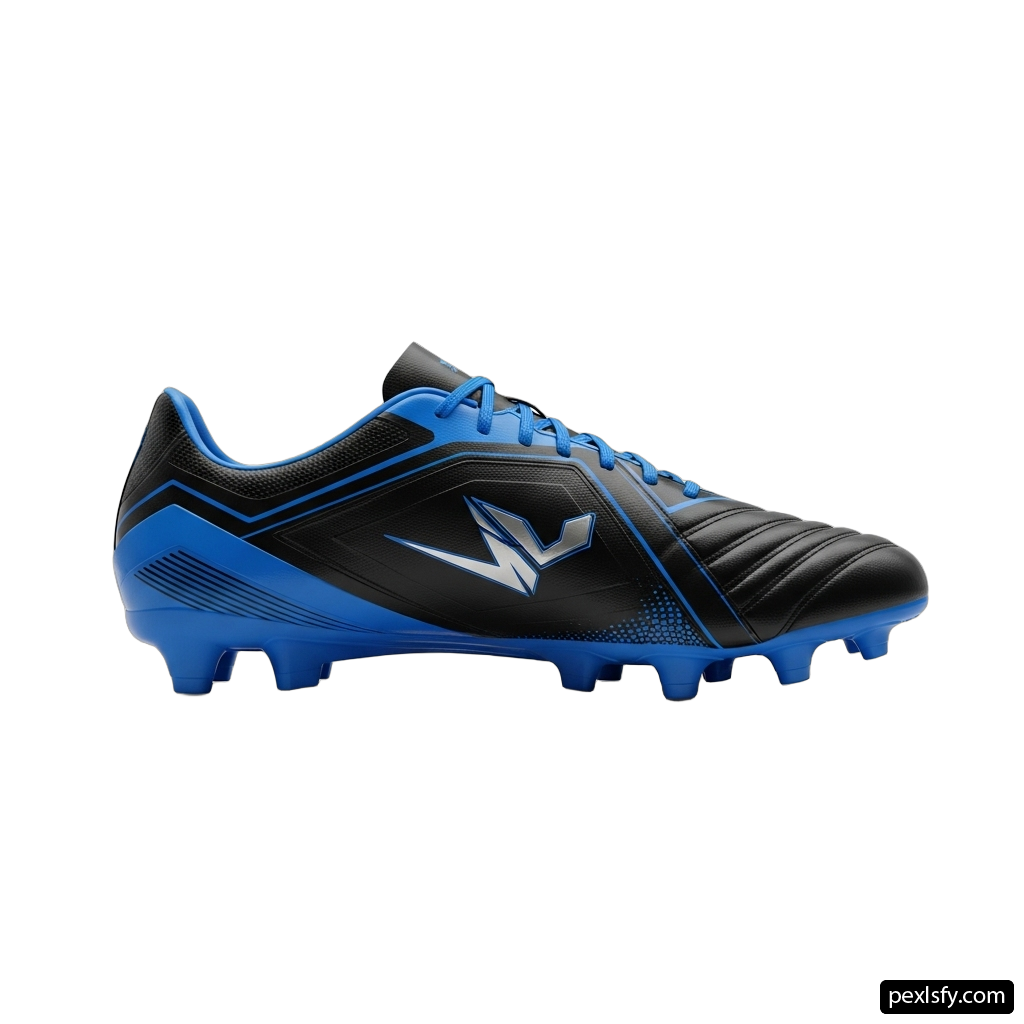 Close up of a soccer shoe on a white background png transparent background