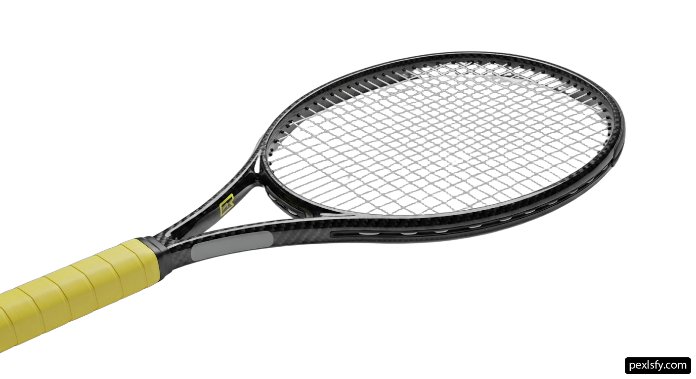 Close up of a tennis racket on a white background png transparent background
