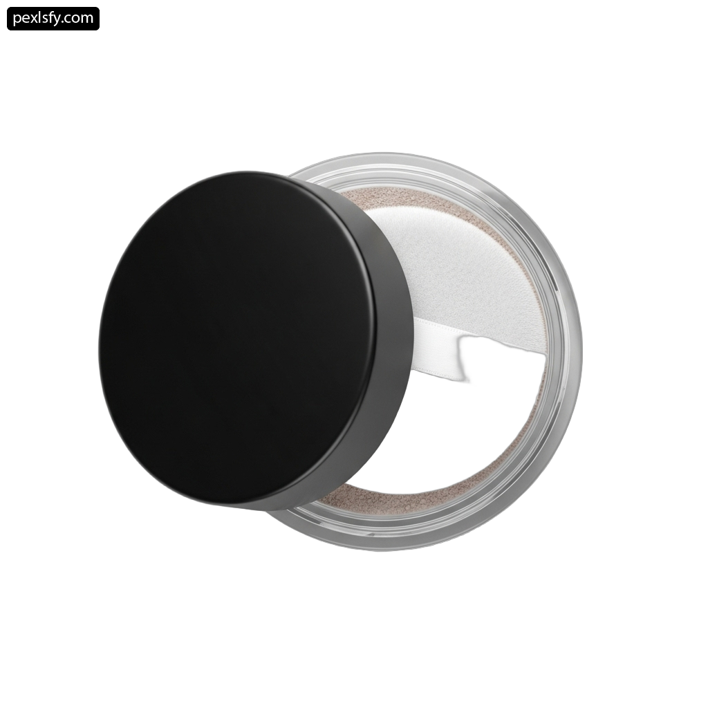 Close up of a white eye shadow on a white background png transparent background
