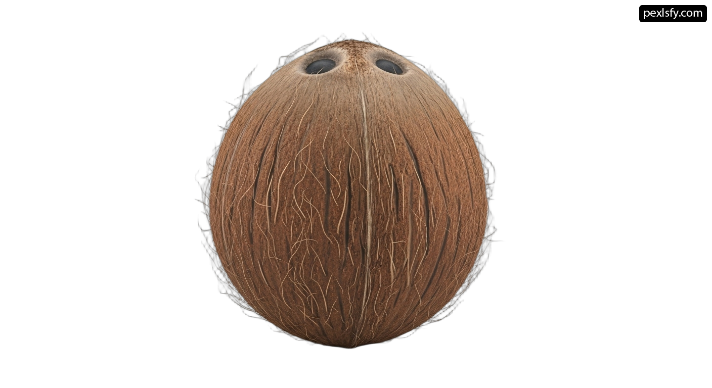 Coconut on a white background png transparent background