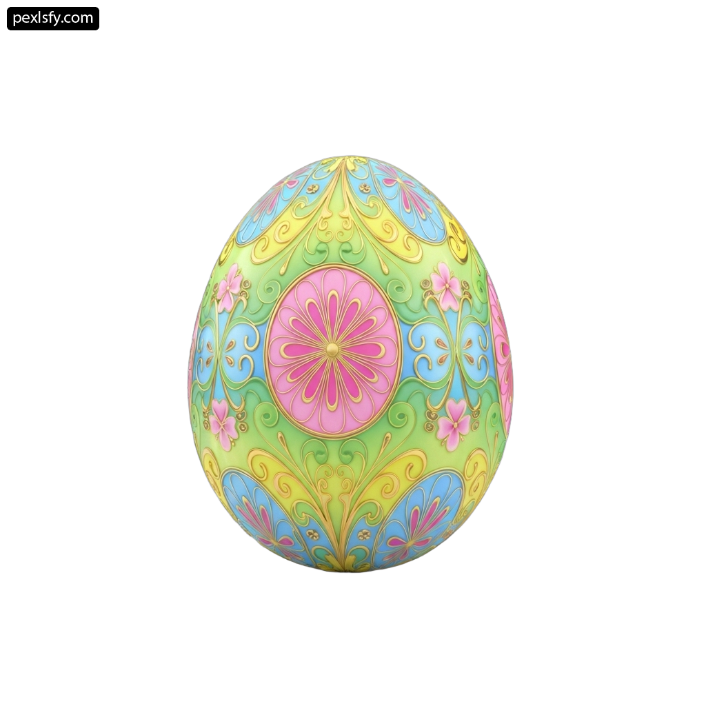 Colorful easter egg on a white background png transparent background