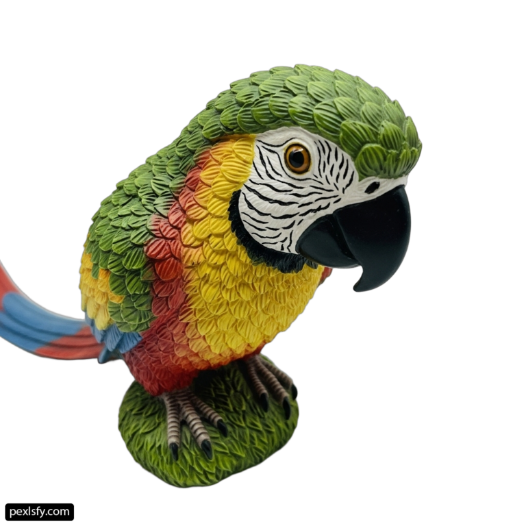Colorful parrot sitting on top of a tree branch png transparent background