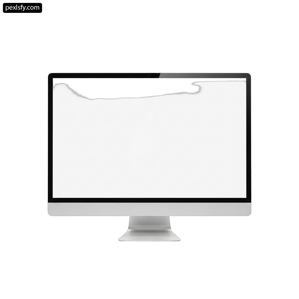 Computer monitor with a blank screen on a white background png transparent background
