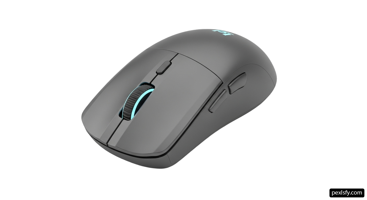 Computer mouse with a blue light on it png transparent background