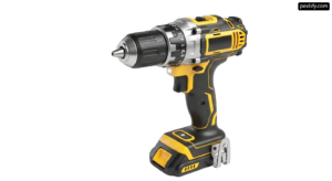 Cordless drill is shown on a white background png transparent background