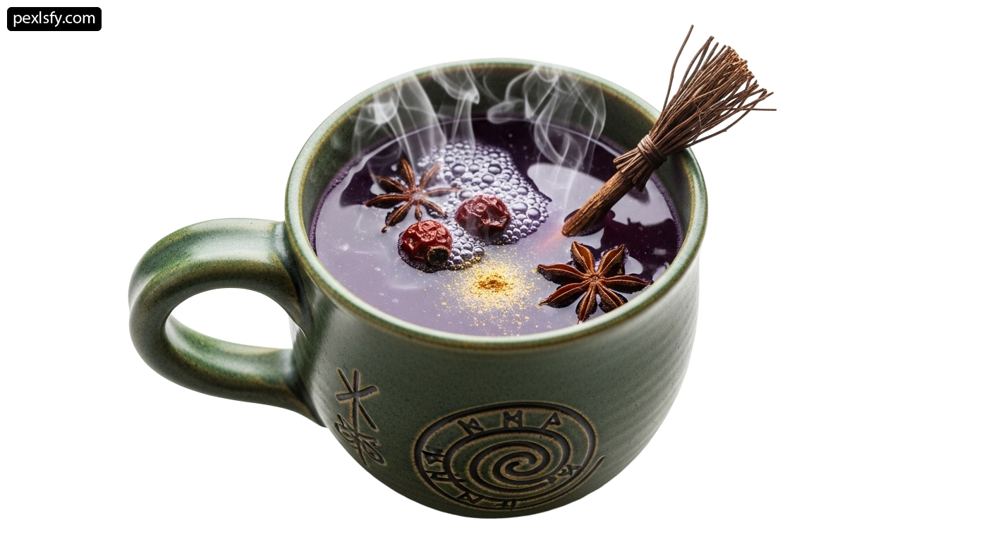 Cup of hot chocolate with a cinnamon stick in it png transparent background