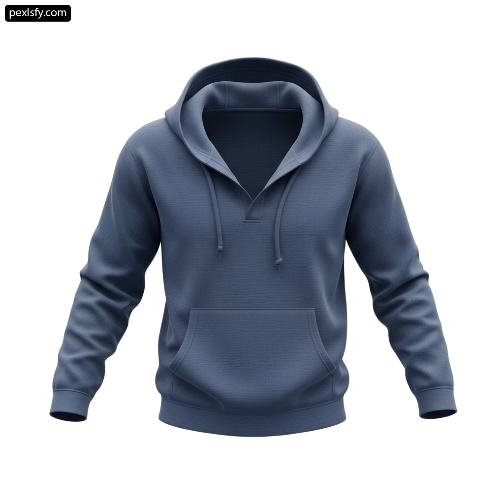 Dark blue hooded sweatshirt on a white background png transparent background
