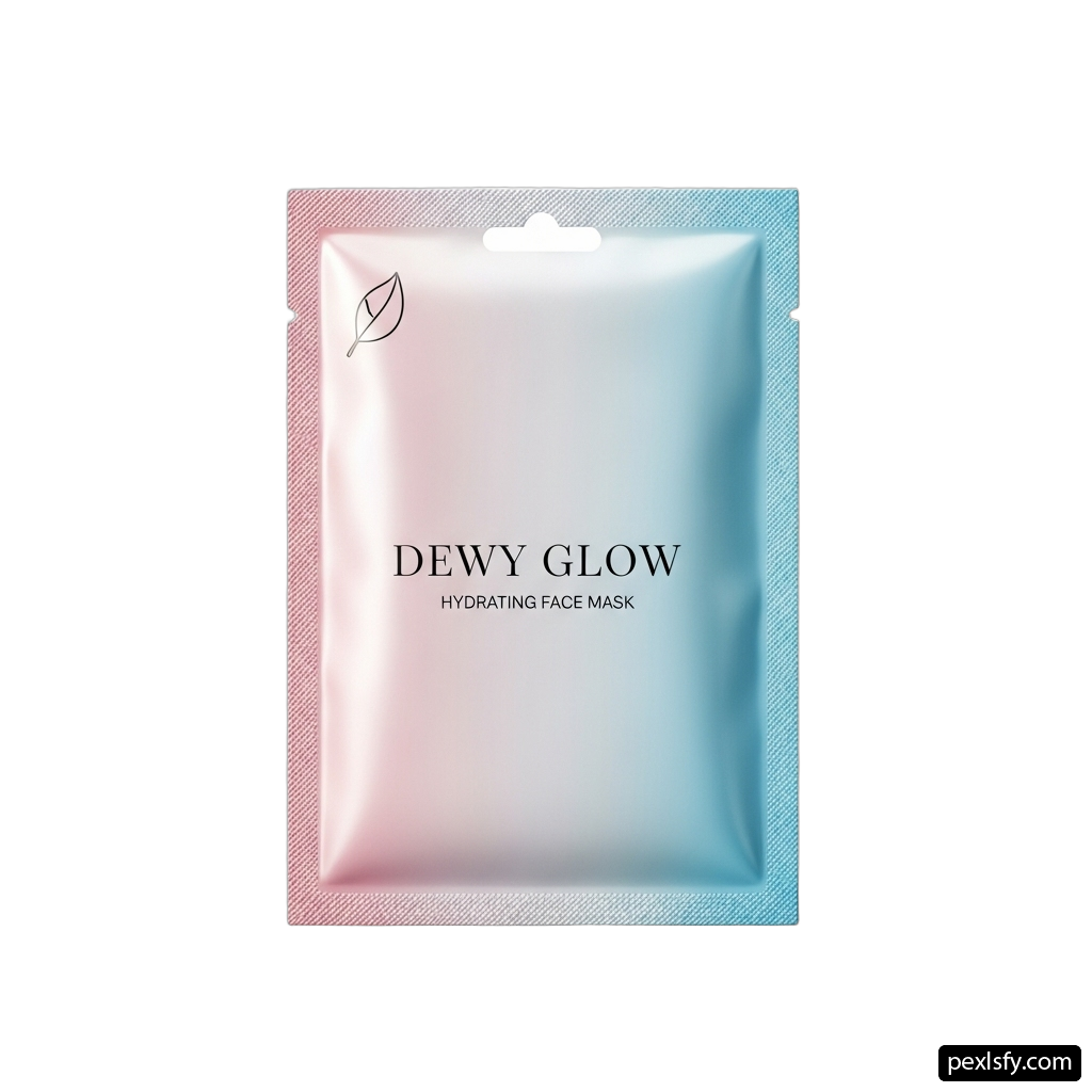 Dewy glow hydrating face mask png transparent background