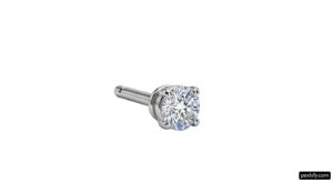 Diamond stud earring on a white background png transparent background