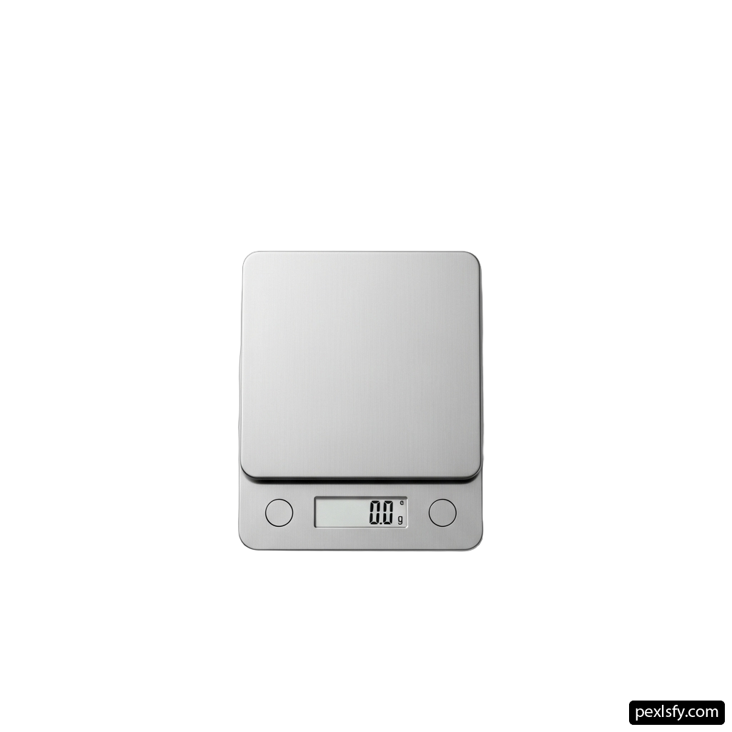 Digital kitchen scale on a white background png transparent background
