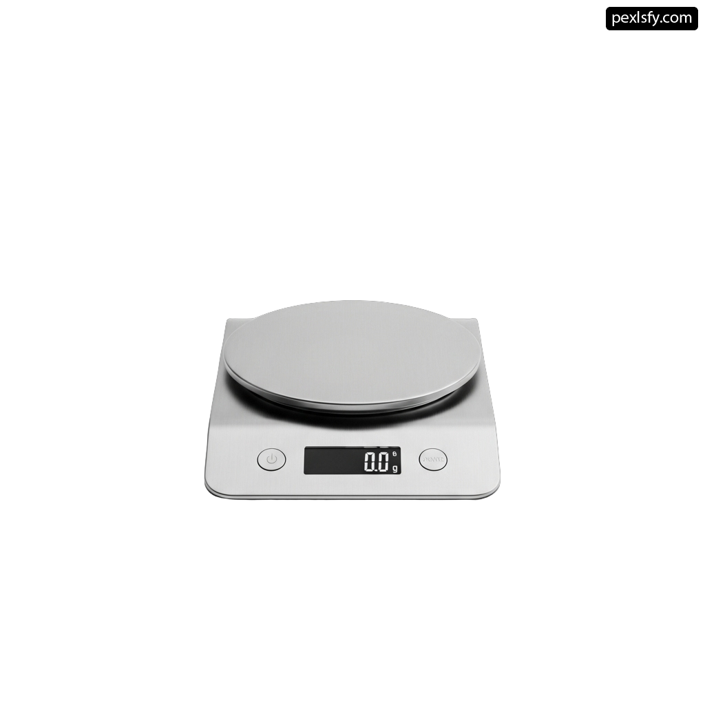 Digital kitchen scale on a white background png transparent background