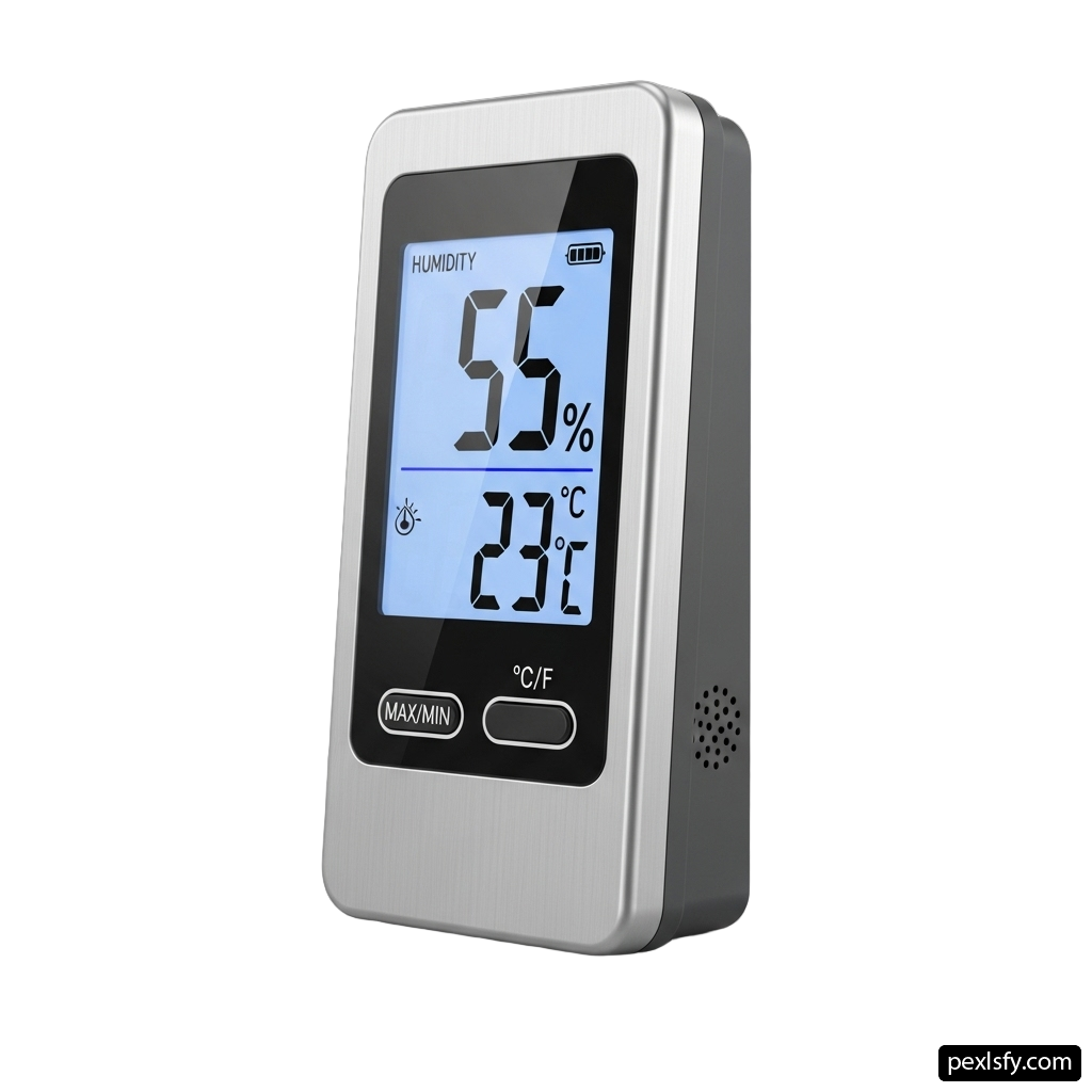 Digital thermometer on a white background png transparent background
