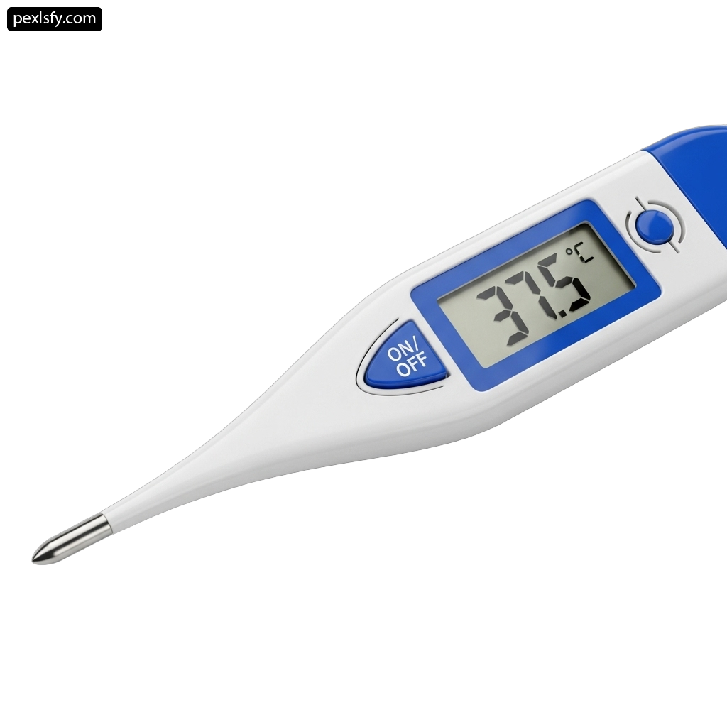 Digital thermometer on a white background png transparent background