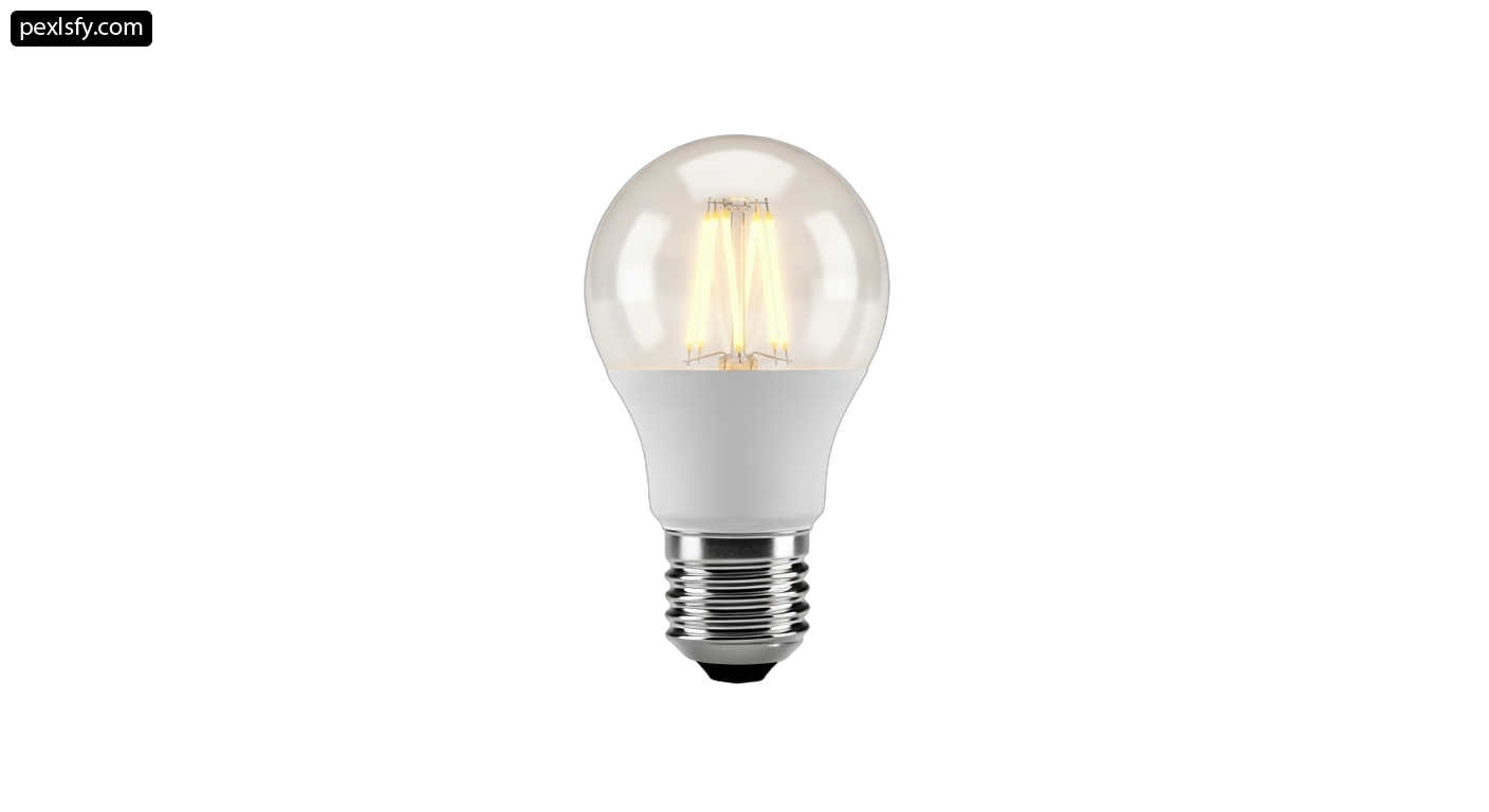 Dimmable light bulb on a white background png transparent background