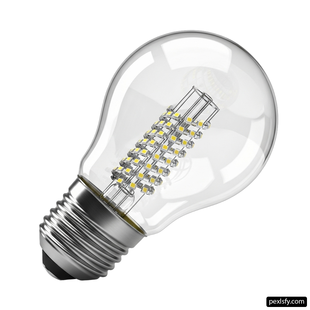 Dimmable light bulb on a white background png transparent background