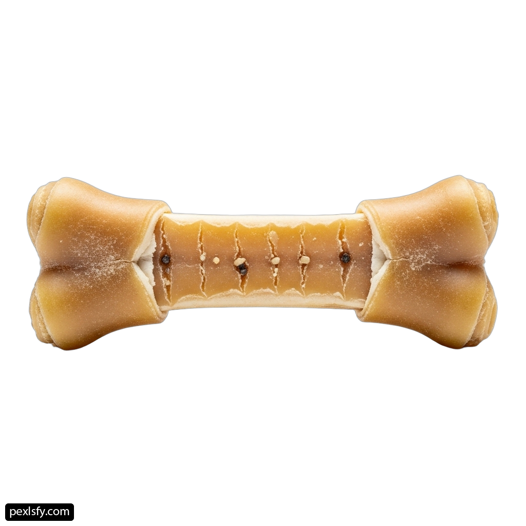 Dog bone shaped dog toy on a white background png transparent background