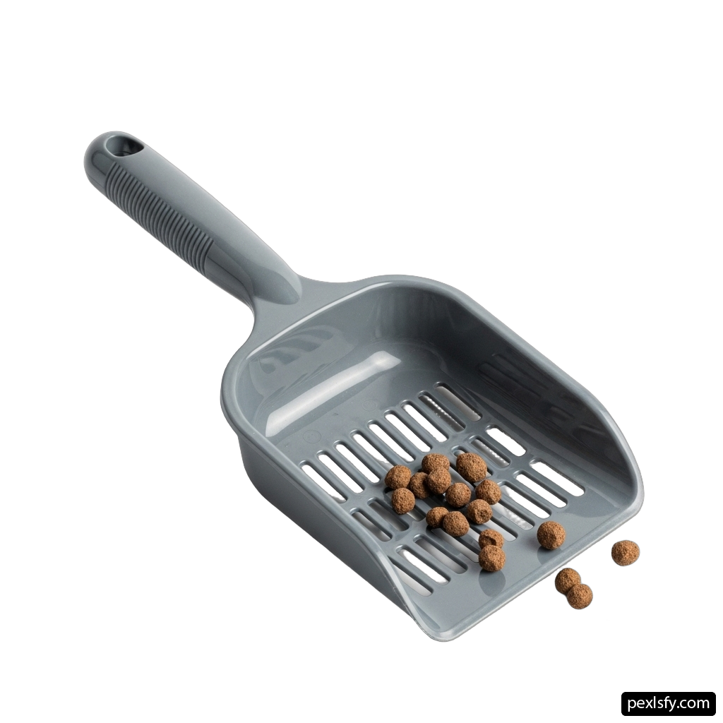 Dog litter scoop with a handle on a white background png transparent background