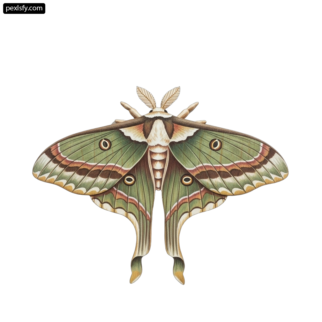 Drawing of a moth on a white background png transparent background