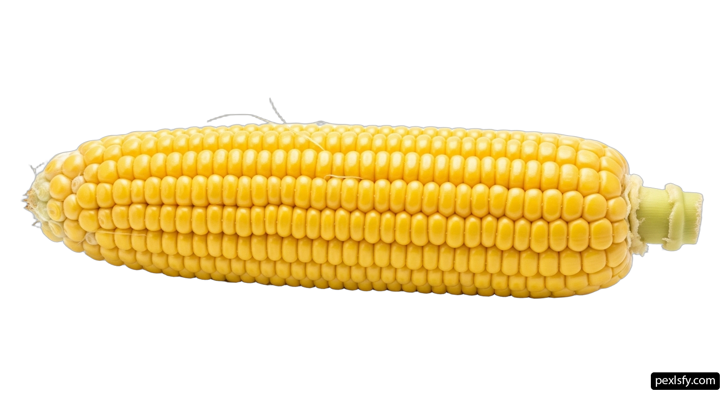 Ear of corn on a white background png transparent background