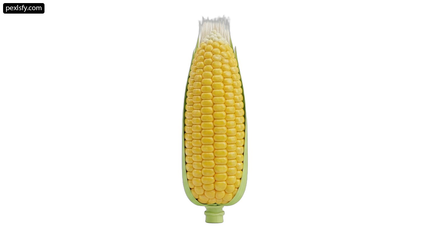 Ear of corn on a white background png transparent background