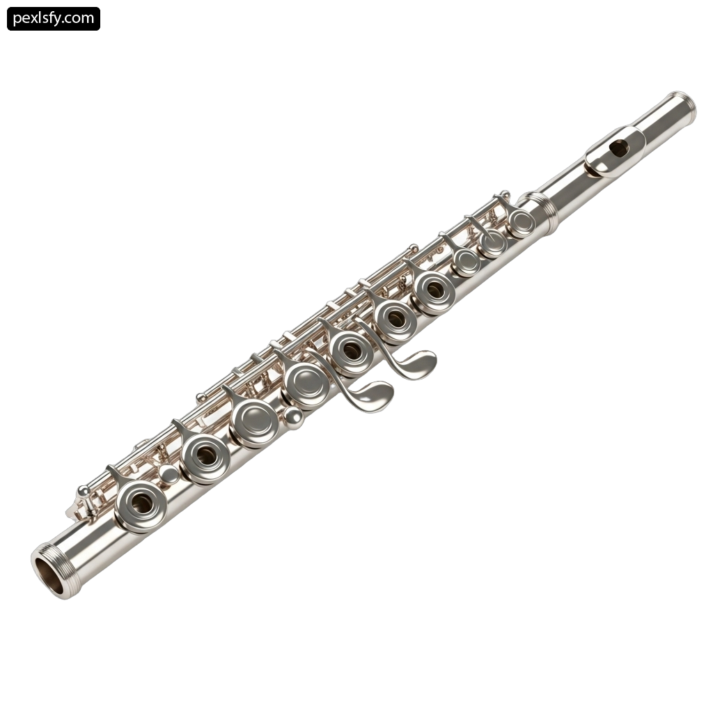 Flute on a white background png transparent background