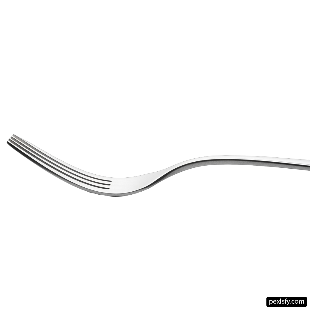 Fork is shown on a white background png transparent background