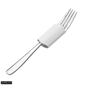 Fork with a white handle on a white background png transparent background