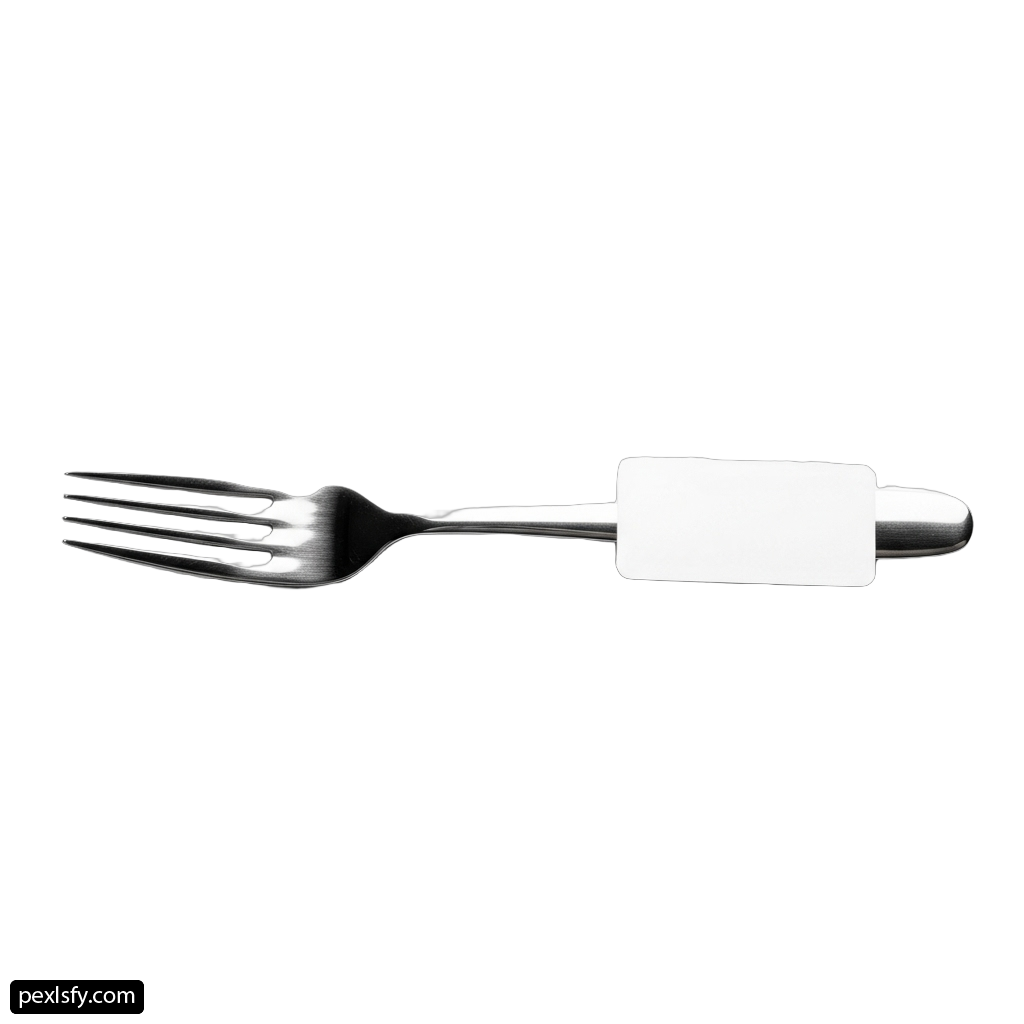 Fork with a white label on it png transparent background