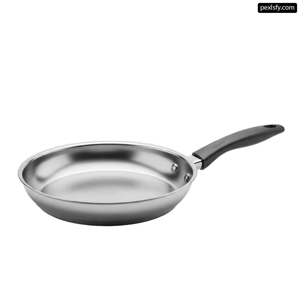 Frying pan with a handle on a white background png transparent background