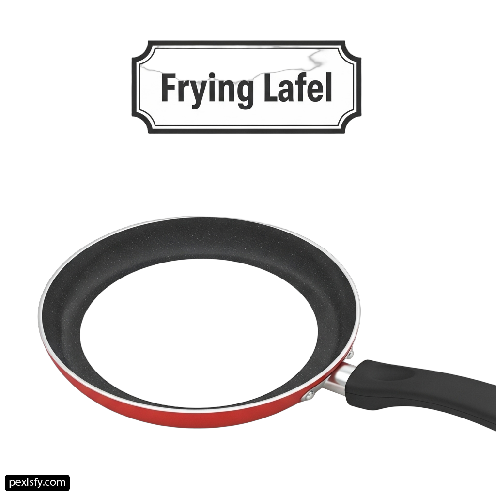 Frying pan with the words frying lafel on it png transparent background