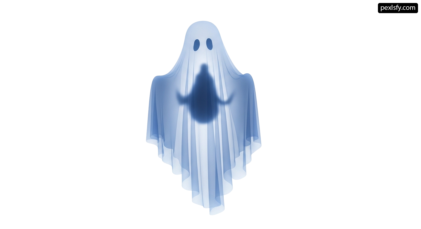Ghost is shown in a blue and white image png transparent background