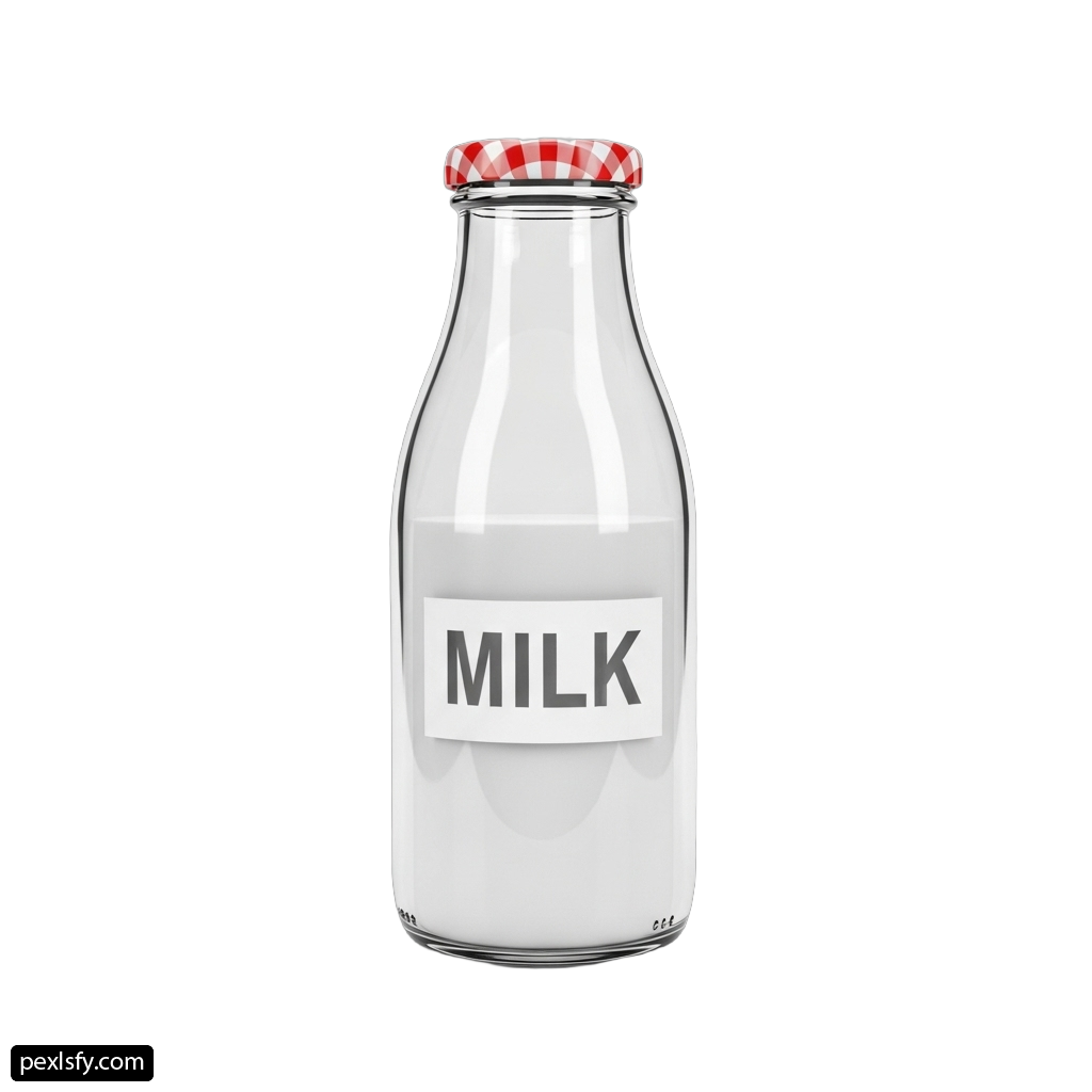 Glass bottle with a red and white checkered lid png transparent background