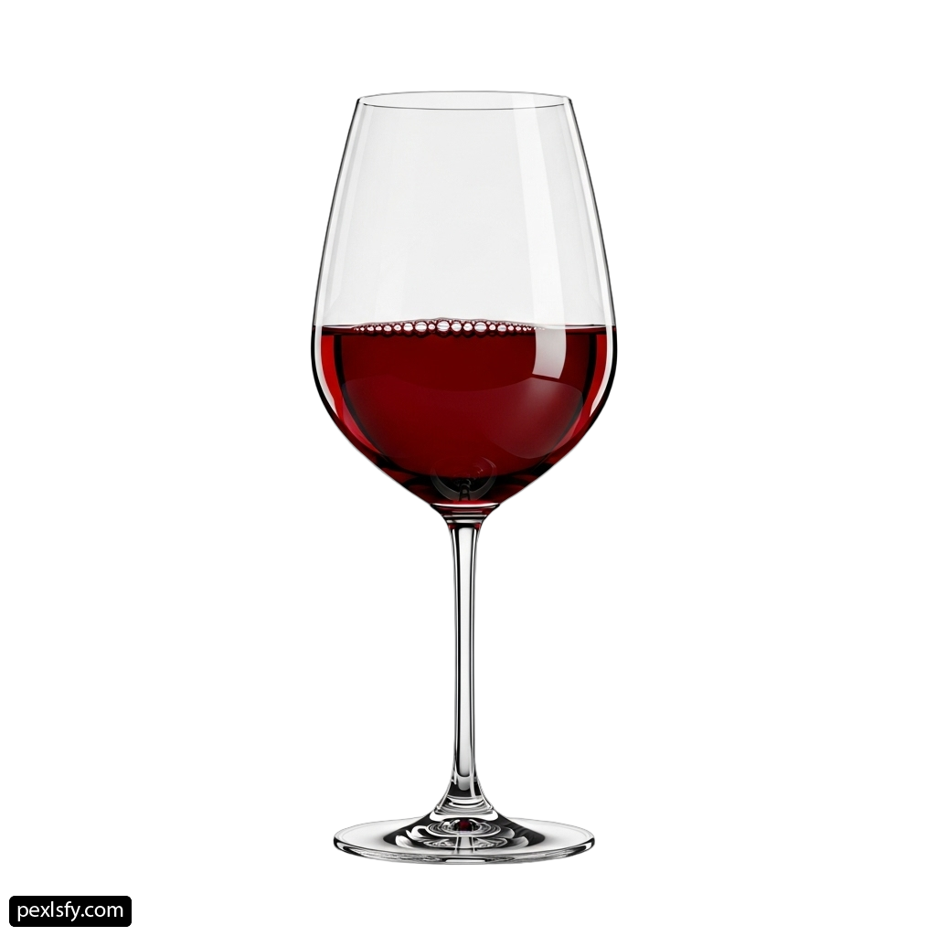 Glass of red wine on a white background png transparent background